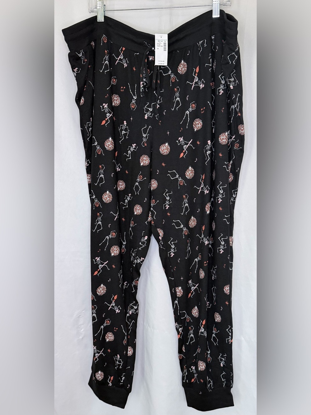 Maurices Black Skeleton & Disco Ball Pajama Pants 3X